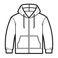 schets van een dichtritsen capuchon sweater icoon. vector