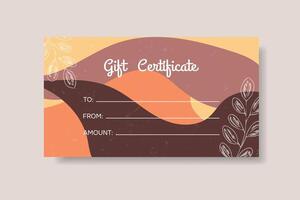 geschenk certificaat. sjabloon in modern stijl voor salon, galerij, spa, op te slaan. vector