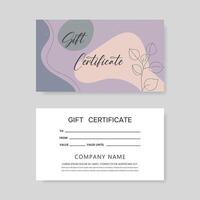 geschenk certificaat sjabloon, voor salon, galerij, spa, op te slaan. geschenk certificaat. vector