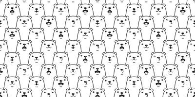 beer naadloos patroon polair beer ras tekenfilm tegel behang tekening herhaling achtergrond illustratie wit ontwerp vector