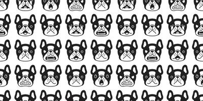 hond naadloos patroon Frans bulldog emoties ras voetafdruk poot tekenfilm herhaling behang tegel achtergrond sjaal geïsoleerd illustratie tekening ontwerp vector