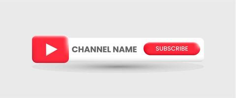 youtube kanaal naam. rood uitzending banier vector