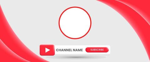 youtube kanaal naam. rood uitzending banier vector