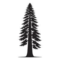 een sequoia boom met takken illustratie in zwart en wit vector