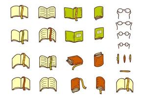 boeken en schoolboeken school doodle iconen collectie. vector