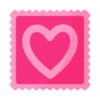 roze condoomverpakkingsontwerp met hart. vector