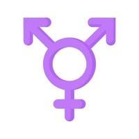 paars geslachtssymbool van biseksueel. vector