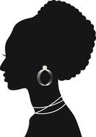 zwart vrouwen geschiedenis maand. vrouwen dag. zwart silhouet met kant houding. geïsoleerd illustratie vector