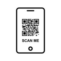 qr-code op smartphone. vector illustratie