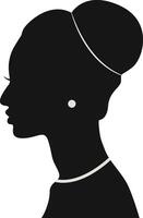 zwart vrouwen geschiedenis maand. vrouwen dag. zwart silhouet met kant houding. geïsoleerd illustratie vector