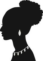 zwart vrouwen geschiedenis maand. vrouwen dag. zwart silhouet met kant houding. geïsoleerd illustratie vector