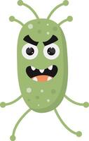 schattig en grappig bacterie virus karakter. met tekenfilm ontwerp stijl. geïsoleerd Aan wit achtergrond. vector