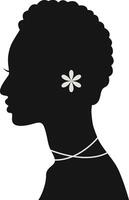 zwart vrouwen geschiedenis maand. vrouwen dag. zwart silhouet met kant houding. geïsoleerd illustratie vector