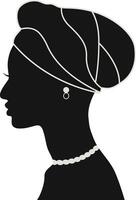 zwart vrouwen geschiedenis maand. vrouwen dag. zwart silhouet met kant houding. geïsoleerd illustratie vector