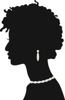 zwart vrouwen geschiedenis maand. vrouwen dag. zwart silhouet met kant houding. geïsoleerd illustratie vector