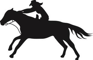 cowboy figuur silhouet met lasso en paard. illustratie icoon vector