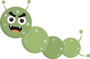 schattig en grappig bacterie virus karakter. met tekenfilm ontwerp stijl. geïsoleerd Aan wit achtergrond. vector