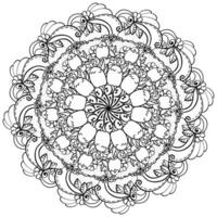 schets mandala met eieren en een gluren kip, creatief kleur bladzijde met Pasen tekening motieven vector