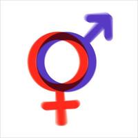 mannen en vrouwen symbool. gendergelijkheid symbool. vrouwen en mannen moeten altijd gelijke kansen hebben. vectorillustratie. vlak. vector