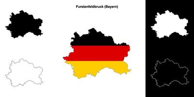 Fürstenfeldbruck, Bayern blanco schets kaart reeks vector
