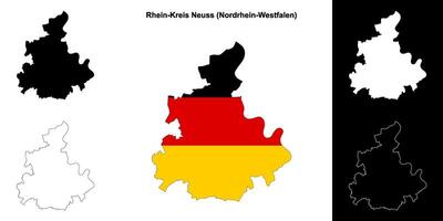 Rijn-kreis neus, Noordrijn-Westfalen blanco schets kaart reeks vector
