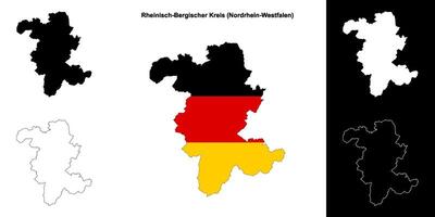 rheinisch-bergischer kreis, Noordrijn-Westfalen blanco schets kaart reeks vector