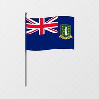 Brits maagd eilanden nationaal vlag Aan vlaggenmast. illustratie. vector