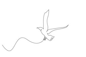 vliegend vogel dier lijn kunst ontwerp vector