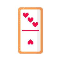 domino drie bij één hartenbotkoekje met hart voor valentijnsdag of bruiloft. vector