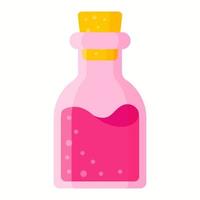 liefdesdrankje in roze kleine rechthoekige fles voor de bruiloft of valentijnsdag. vector