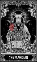 illustratie demon geit schedel met gravure hand- getrokken stijl - eps 10 vector