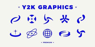 y2k vormen set. 00s esthetiek. y2k grafisch ontwerp. vector
