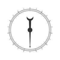 ronde meten schaal met pijl. 360 mate sjabloon van barometer, kompas, gradenboog, circulaire heerser gereedschap sjabloon vector