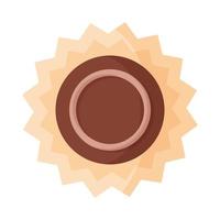 cirkel chocolade snoep met glazuur vector