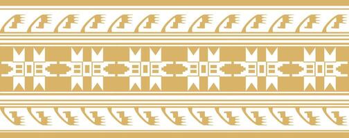 naadloos gouden grens ornament. inheems Amerikaans stammen kader. vector