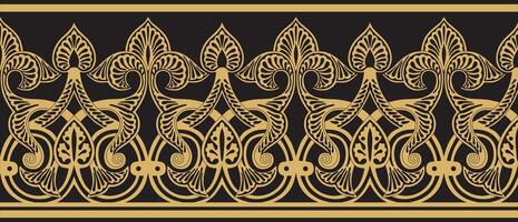 gouden naadloos Arabisch nationaal ornament. etnisch eindeloos patroon, oosters en Afrikaanse volkeren van Azië, Perzië, iran, Irak, Syrië vector