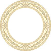 gouden ronde Wit-Russisch nationaal ornament. etnisch cirkel goud grens, Slavisch volkeren kader. vector
