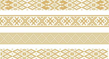 gouden naadloos Wit-Russisch nationaal ornament. etnisch eindeloos goud grens, Slavisch volkeren kader. vector