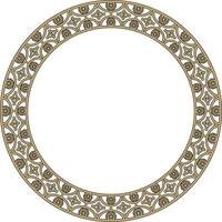 ronde goud met zwart grens, kader, Pompeii ring. cirkel neopolitisch ornament. kunst van oude Rome. vector
