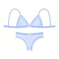 vrouwen blauwe lingerie panty en beha. mode-concept. vector