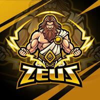 zeus esport mascotte logo ontwerp vector