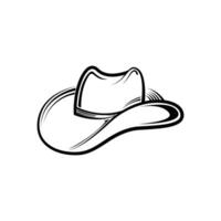 cowboy hoed logo ontwerp illustratie wijnoogst retro stijl vector