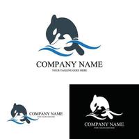 water dier dolfijn logo vector symbool in de oceaan