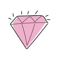 glanzende kleurrijke diamant vector illustratie doodle cartoon tekening
