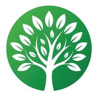groen boom minimalistisch logo eco logo groen boom in cirkel logo vector