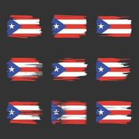 Puerto Rico vlag penseelstreken geschilderd vector