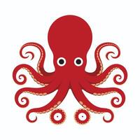 Octopus tekenfilm karakter illustratie geïsoleerd Aan wit achtergrond vector