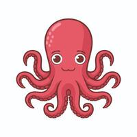 Octopus tekenfilm karakter illustratie geïsoleerd Aan wit achtergrond vector