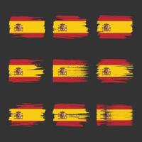 spanje vlag penseelstreken geschilderd vector