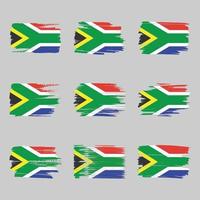 vlag van zuid-afrika penseelstreken geschilderd vector